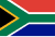 The flag of South Africa features horizontal bands of red (top), blue (center), yellow (bottom), green (center), and black from the top, which are separated by narrow white stripes.